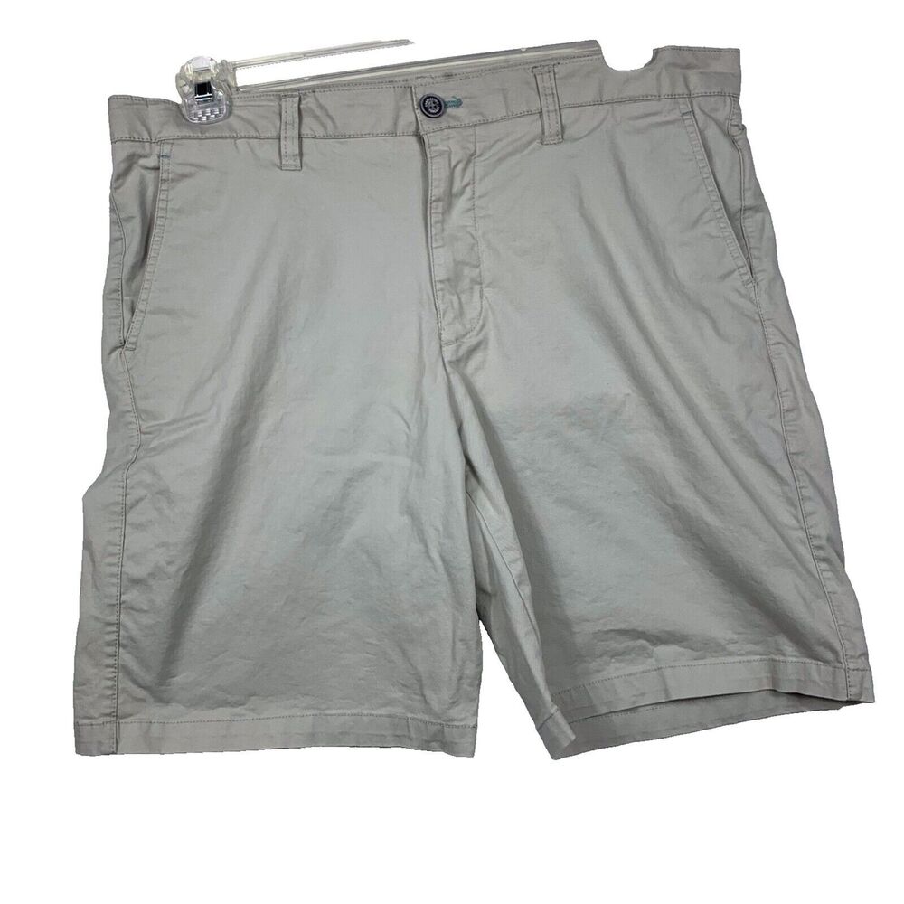 Charleston Shorts Mens 36 Bermuda Khaki Chinos Flat Front Summer Lightweight